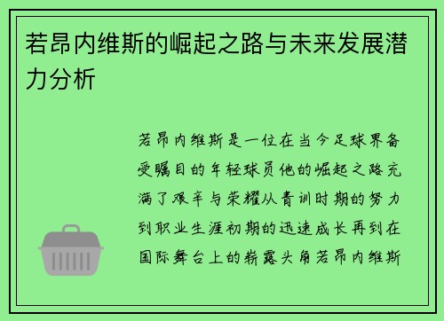 若昂内维斯的崛起之路与未来发展潜力分析